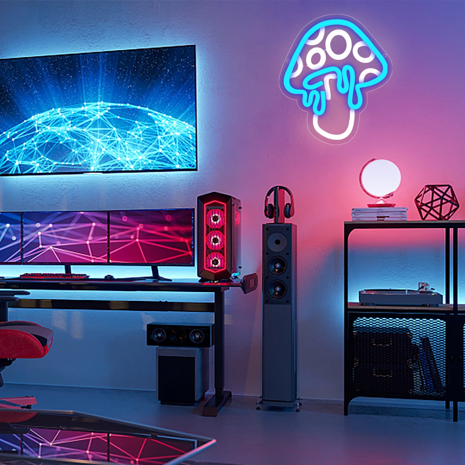 Mushroom Neon LED Wall Sign 8x8 Inch