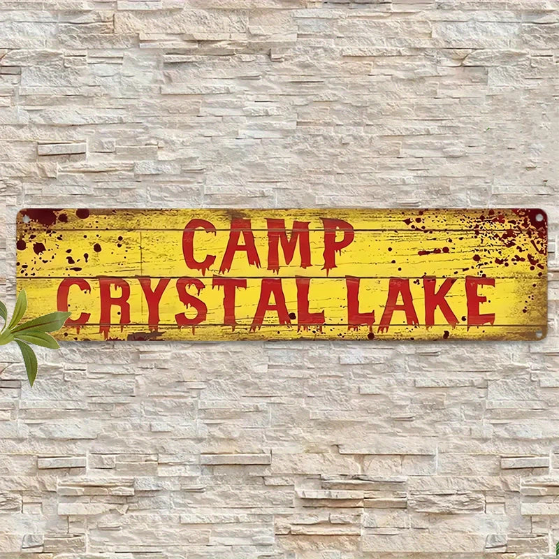 "CAMP CRYSTAL LAKE" Metal Sign 4x16 Inch