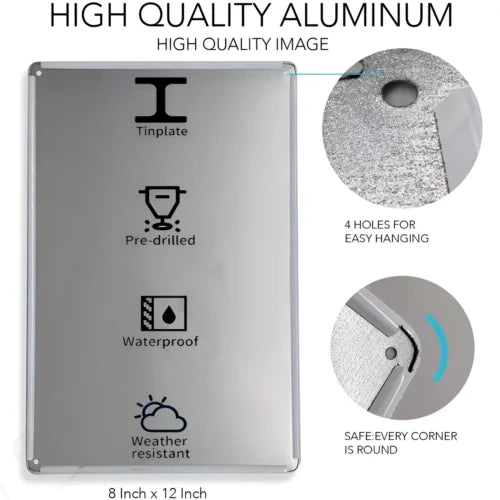 “UFO Danger” Vintage Metal Sign 8x6 Inch