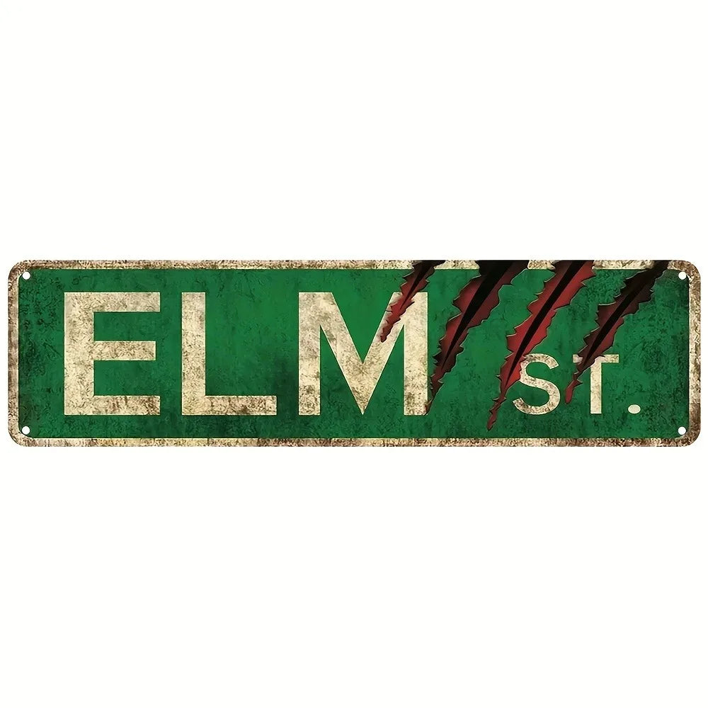 Elm Street Metal Sign 4x16 Inch